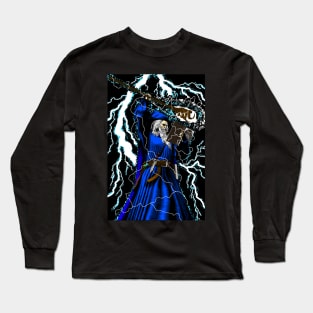 The Wizard - Traditional High Fantasy Wizard (Blue) Long Sleeve T-Shirt